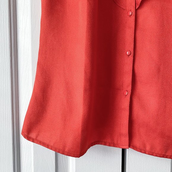 ❤Last Chance❤ Elegant LOFT Orange Ruffle Blouse - Picture 4 of 12